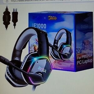 EKSA E1000 USB Gaming Headset for PC Laptop PS5 PS4 Call Center 7.1 SS black New
